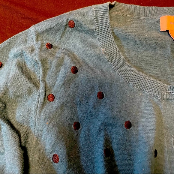 4?$20 | Old Navy Blue Cardigan with Embroidered Dots - Picture 2 of 6